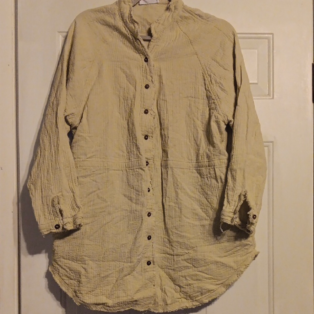 Carly Jean Los Angeles Distressed Button Up Jacket - Picture 1 of 4